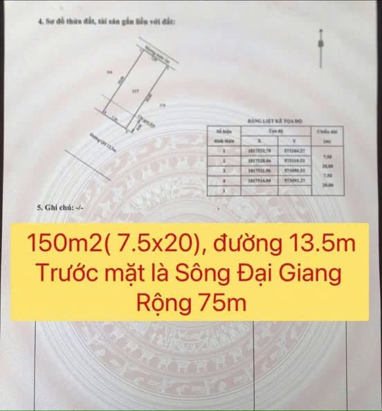 View Sông Đại Giang,Phú Lương trục đường liên xã 13,5m cực thoáng Thành Phố Huế